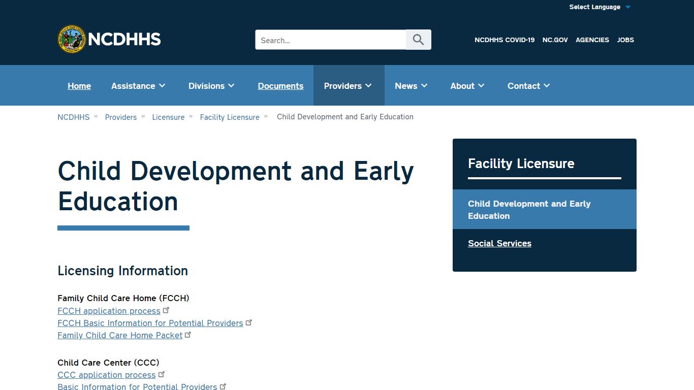 NC DHHS: Child Development and Early Education